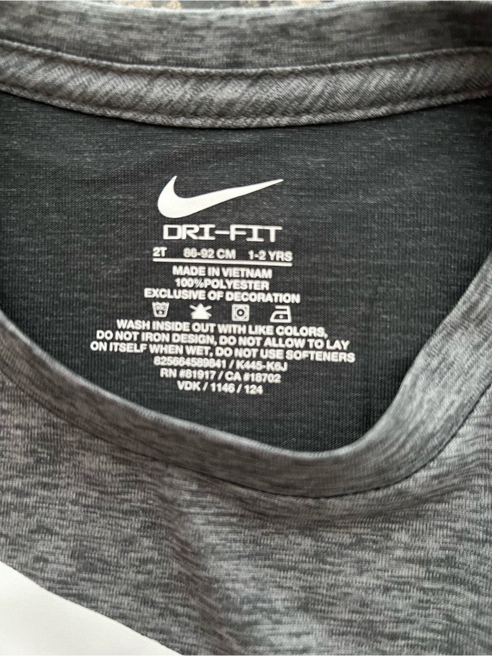 Nike Gray Heather Dri-FIT Tee with White Logo - Picture 2 of 3